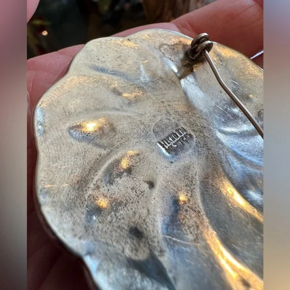 Vintage Mexico Silver Abalone Shell Brooch and Pendant C Clasp - Picture 10 of 10